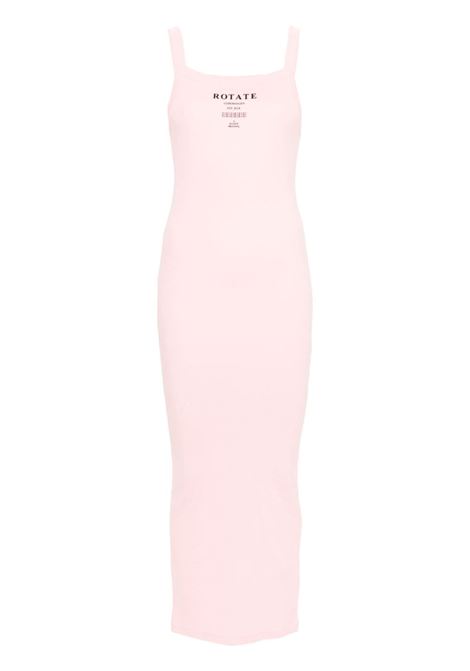 Pink logo-print sleeveless midi dress Rotate - women